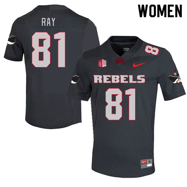 Women #81 Rogerick Ray UNLV Rebels 2023 College Football Jerseys Stitched-Charcoal